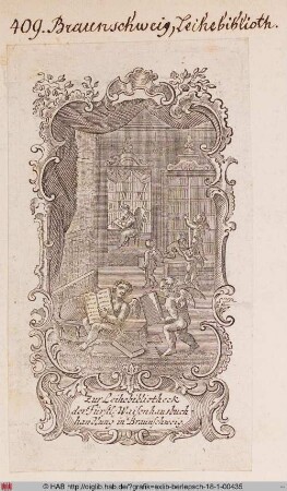 Exlibris der Leihbibliothek der fürstlichen Waisenhausbuchhandlung zu Braunschweig
