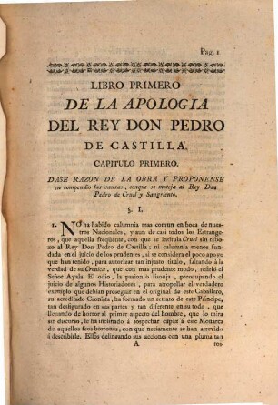 Apologia Del Rey Don Pedro De Castilla : Conforme A La Cronica Verdadera