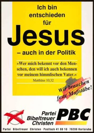PBC, Landtagswahl 1996