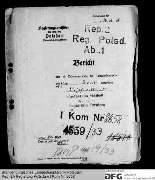 Bericht über die Ordnungsprüfung der Jahresrechnung 1935-1936 der Kreiskommunalverwaltung des Kreises Westhavelland
