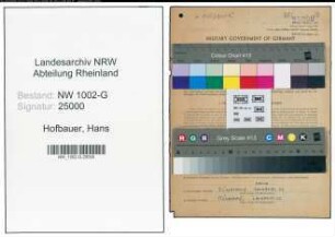 Entnazifizierung Hans Hofbauer, geb. 26.10.1901 (Drucker)