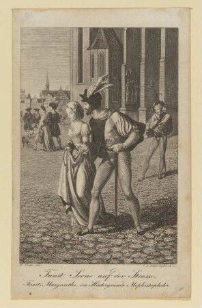 Faust trifft Gretchen nach dem Kirchgang