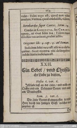 XXII. Ein Gebet, umb Christliche Liebe zu bitten