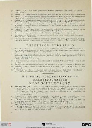 II. Diverse verzamelingen en nalatenschappen; oude schilderijen (Nr. 231-315)
