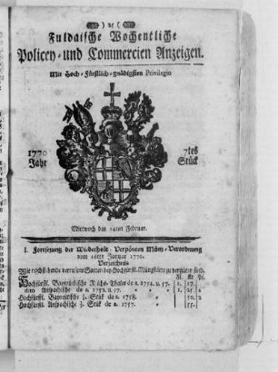 7tes Stück, Ausgabe vom 14. Februar 1770