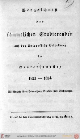 Wintersemester 1823/1824