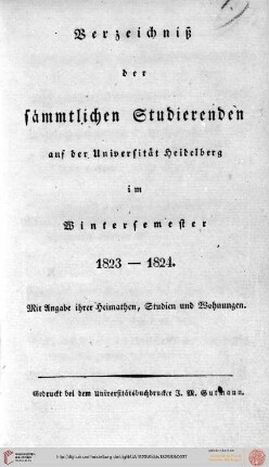 Wintersemester 1823/1824