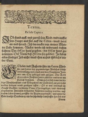 Textus. Ex Iobi Capite 1.