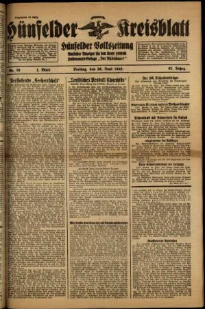 Erste Ausgabe vom Freitag, den 26. Juni 1942.