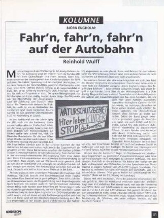 Björn Engholm: Fahr'n, fahr'n, fahr'n auf der Autobahn
