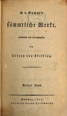 A. v. Bucher's sämmtliche Werke, 3. Die Jesuiten in Baiern vor und nach ihrer Aufhebung