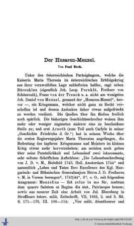 Der Husaren-Menzel.