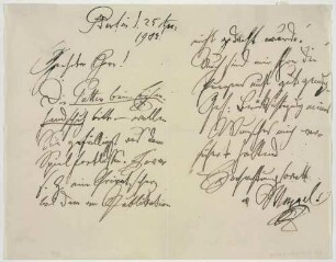 Brief von Adolph Menzel