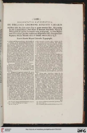 Dissertation mathematica de obelisco gnomone Augusti Caesarus