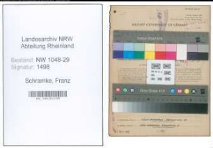 Entnazifizierung Franz Schramke , geb. 19.01.1907 (Angestellter)