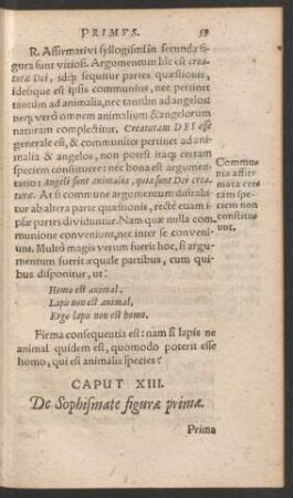 Caput XIII. De Sophismate figurae primae.