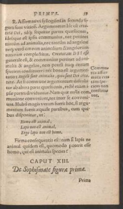 Caput XIII. De Sophismate figurae primae.
