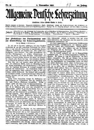 Zur Psychologie des Vereinswesens und zur Entwicklung der Lehrerorganisation