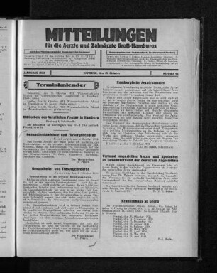 Jahrgang 1933, Hamburg, den 15. Oktober, Nummer 42