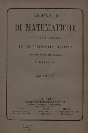 23: Giornale di matematiche