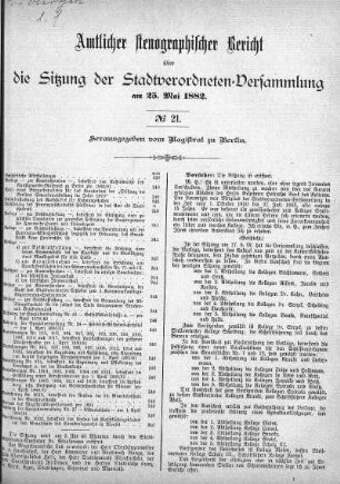 No 21, 25. Mai 1882