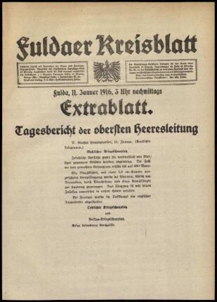 Ausgabe vom Dienstag, den 11. Januar 1916.