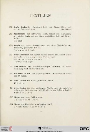 Textilien (Nr. 250-264)