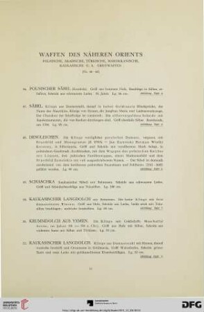 Waffen des näheren Orients (Nr. 46-62)