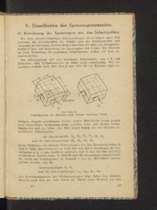 V. Einzelheiten des Spannungszustandes.