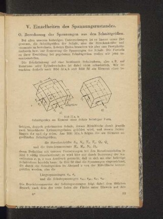 V. Einzelheiten des Spannungszustandes.