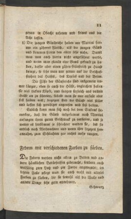 Federn mit verschiedenen Farben zu färben.