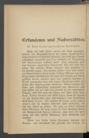 Erfundenes und Nacherzähltes.