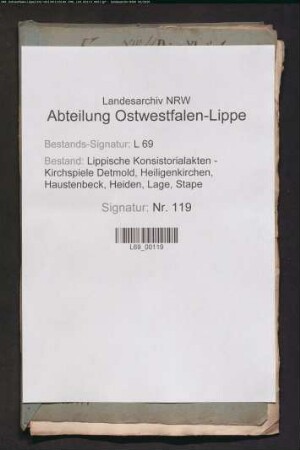 Nebenschule zu Diestelbruch (Stellenbesetzung; persönliche Angelegenheiten des Schulmeisters)