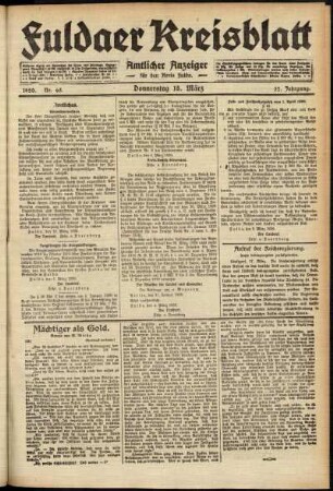 Ausgabe vom Donnerstag, den 18. März 1920.
