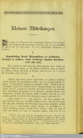 Kleinere Mitteilungen