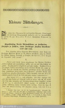 Kleinere Mitteilungen