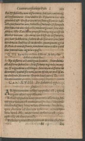 Cap. XVIII. De Relative oppositis.