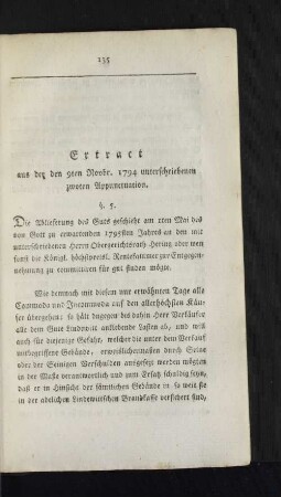 Extract aus der den 9ten Novbr. 1794 unterschriebenen zwoten Appunctuation.