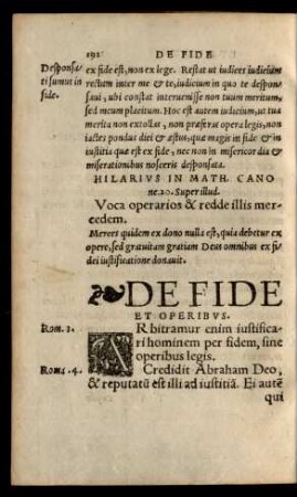 De Fide Et Operibus.