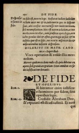 De Fide Et Operibus.