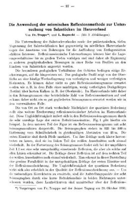Die Anwendung der seismischen Reflexionsmethode zur Untersuchung von Salzstöcken im Harzvorland