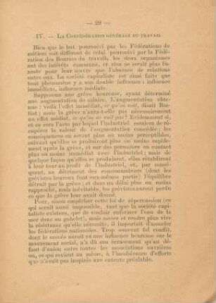 IV. La Confédération générale du travail