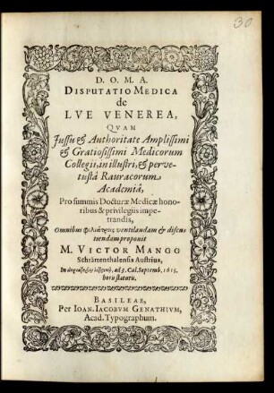 Disputatio Medica de Lue Venerea