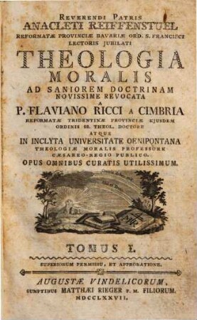 Theologia moralis ..., 1.