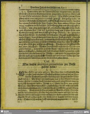 Cap. II. Wer diesen terminum peremtorium zur Busse gesetzt habe?