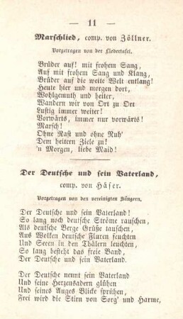 Marschlied, comp. von Zöllner.