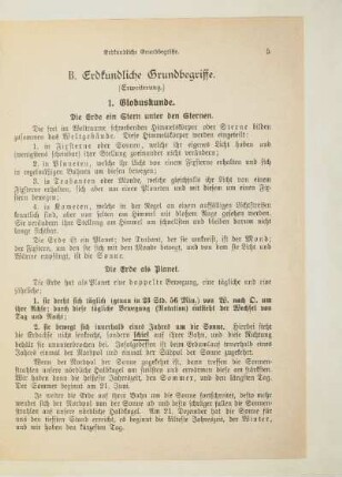 B. Erdkundliche Grundbegriffe. (Erweiterung.)