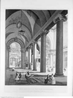 Scenografia degli interni delle più belle chiese e basiliche antiche di Roma, Tafel XV: Nave piccola di S. Maria in Trastevere ...