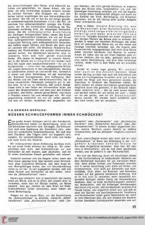 N.F. 11.1931: Müssen Schmuckformen immer schmücken?