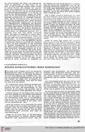 N.F. 11.1931: Müssen Schmuckformen immer schmücken?